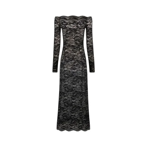 Bardot Collar Laced Long Dress