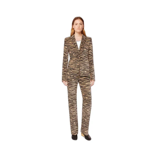 Tiger Printed Single-Breasted Blazer