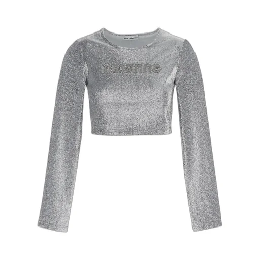 Logo Embellished Crewneck Cropped Top