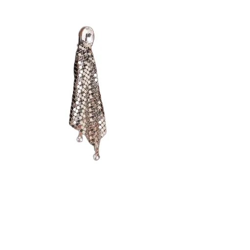 Crystal-Embellished Chainmail Drop Earrings