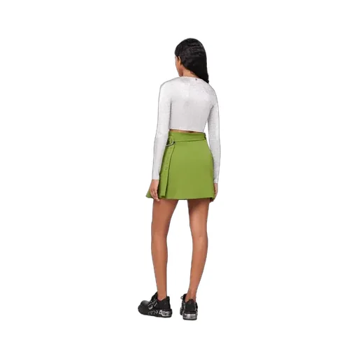 Ruched Detailed Belted Mini Skirt