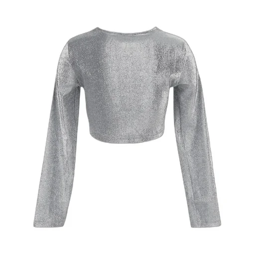 Logo Embellished Crewneck Cropped Top