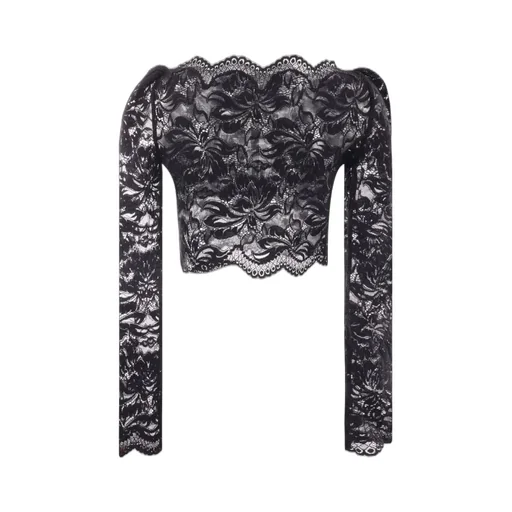Long Sleeved Cropped Lace Top