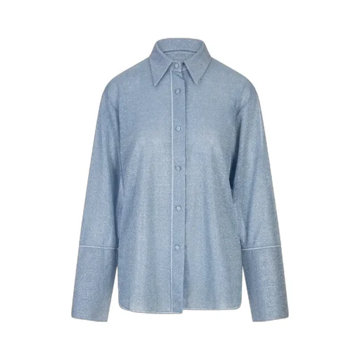 Glitter-Detail Button-Up Shirt