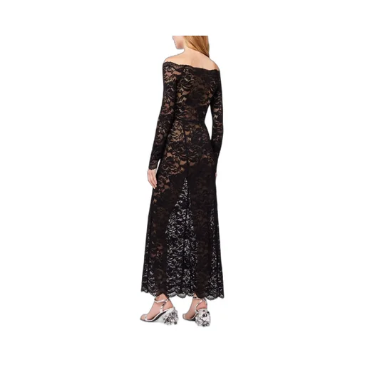 Bardot Collar Laced Long Dress