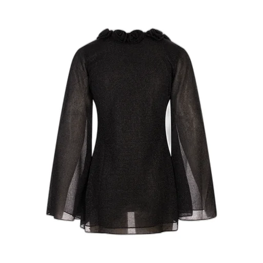 Self-Lacing V-Neck Long Sleeve Mini Dress
