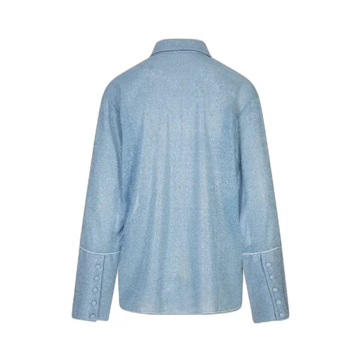 Glitter-Detail Button-Up Shirt