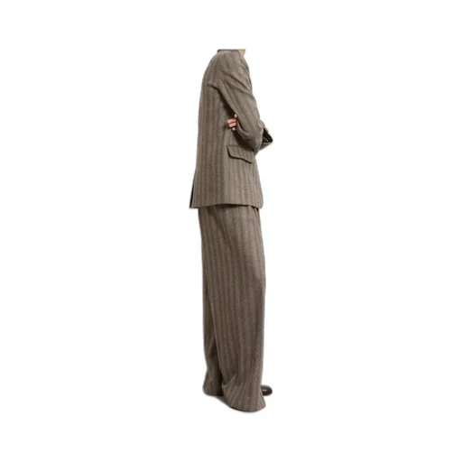 Pinstripe Wide-Leg Pants