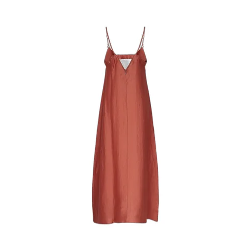 Long Dress In Satin Linen