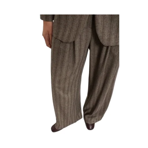 Pinstripe Wide-Leg Pants