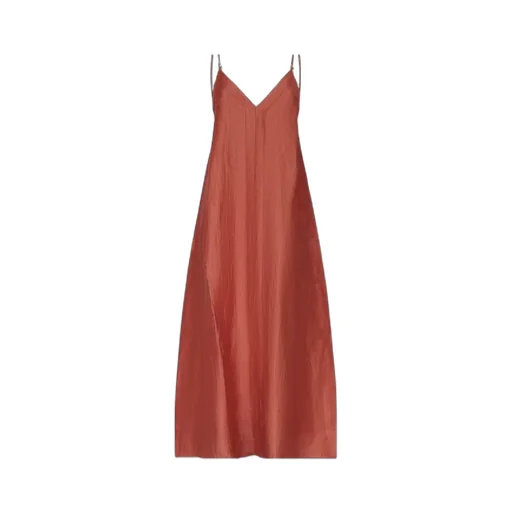 Long Dress In Satin Linen