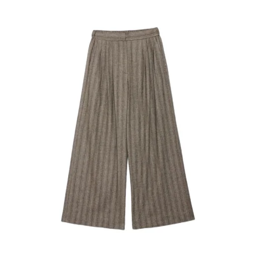 Pinstripe Wide-Leg Pants