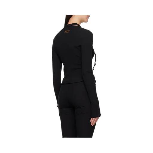 Long-Sleeved Ribbed Cardigan