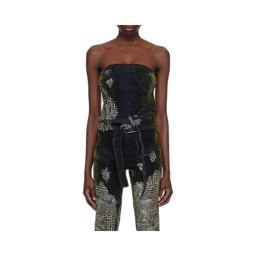 Pattern Denim Vest