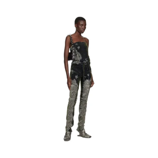 Pattern Denim Vest