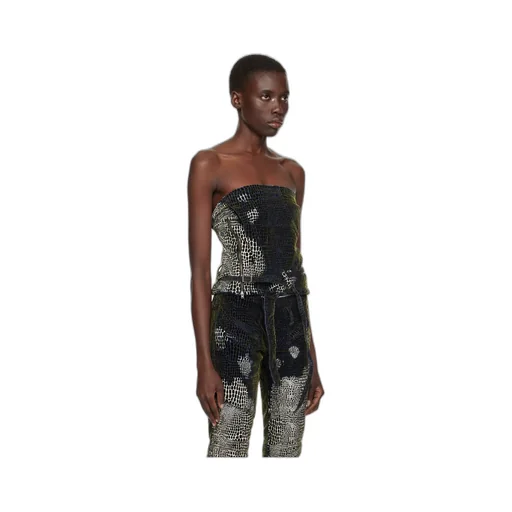 Pattern Denim Vest