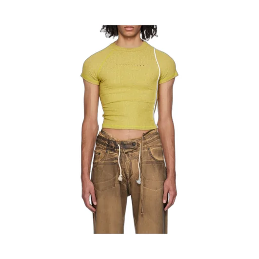 Logo-Printed Lurex-Detailed Ribbed-Knit Top