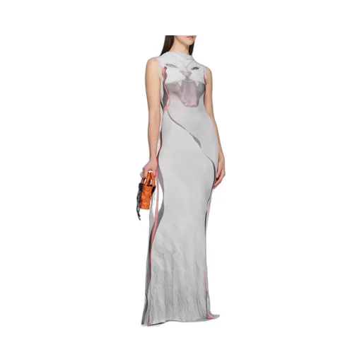 Mesh Graphic Maxi Dress