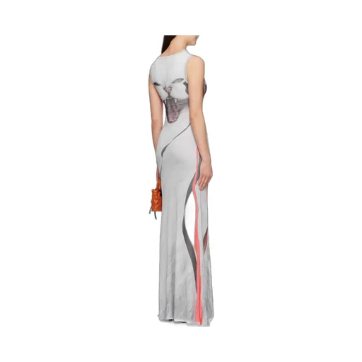 Mesh Graphic Maxi Dress