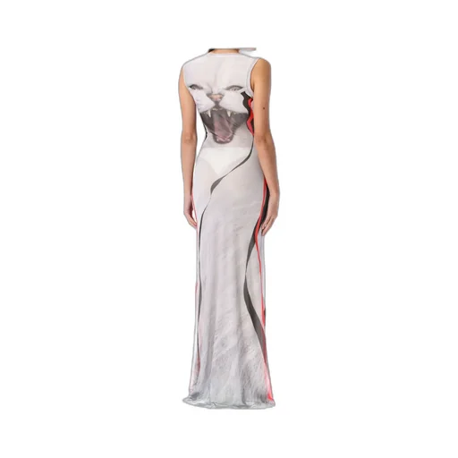 Mesh Graphic Maxi Dress