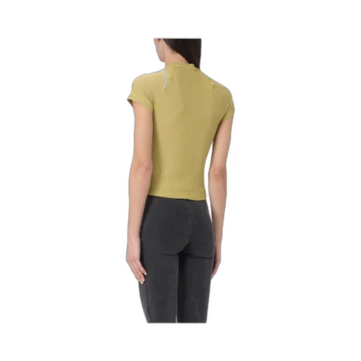 Logo-Printed Lurex-Detailed Ribbed-Knit Top