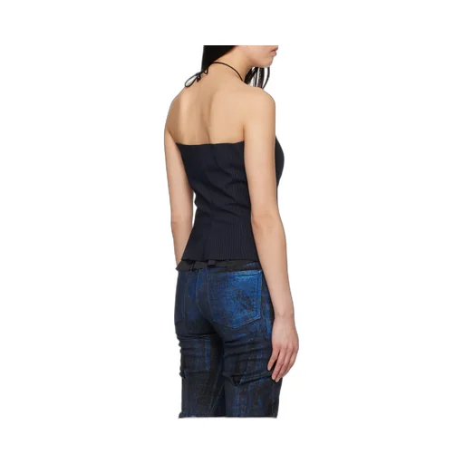 Strapless Pinstripe Bustier Top