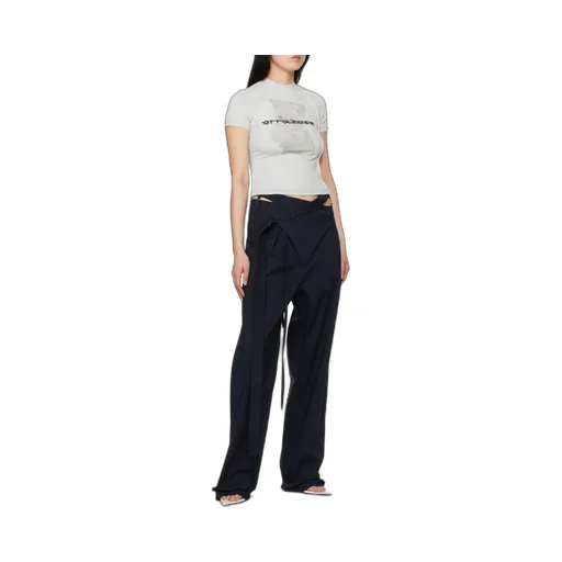 Wrap Striped Casual Pants