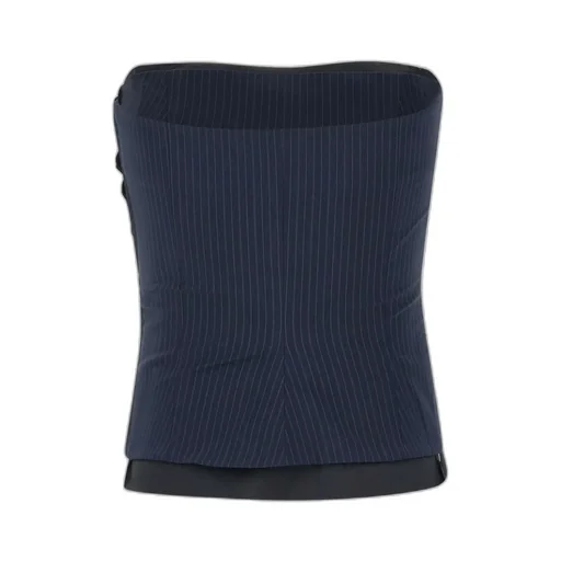 Strapless Pinstripe Bustier Top