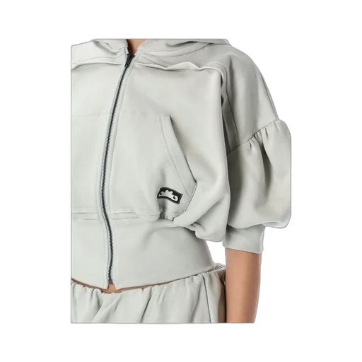 Cropped Short Sleeve Hoodie