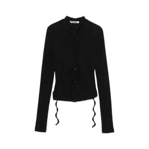 Long-Sleeved Ribbed Cardigan