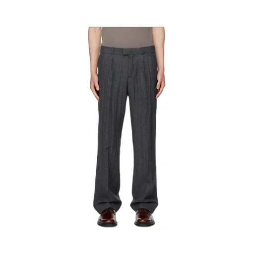 Textured Straight-Leg Trousers