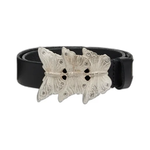 Butterfly-Buckle Leather Belt