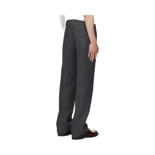 Textured Straight-Leg Trousers