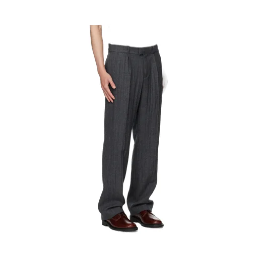 Textured Straight-Leg Trousers