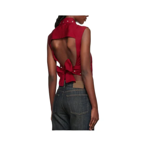 Eyelet Tie Top Blouse