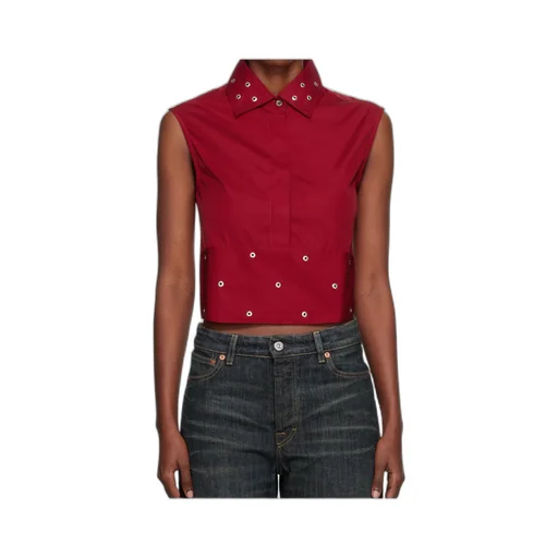 Eyelet Tie Top Blouse