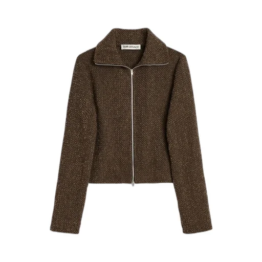 Slim Zip Long-Sleeved Cardigan