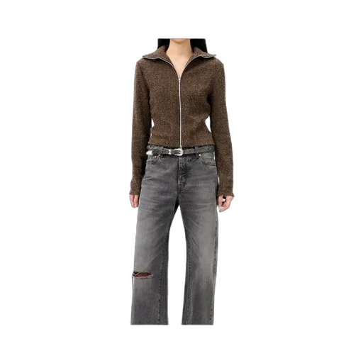 Slim Zip Long-Sleeved Cardigan