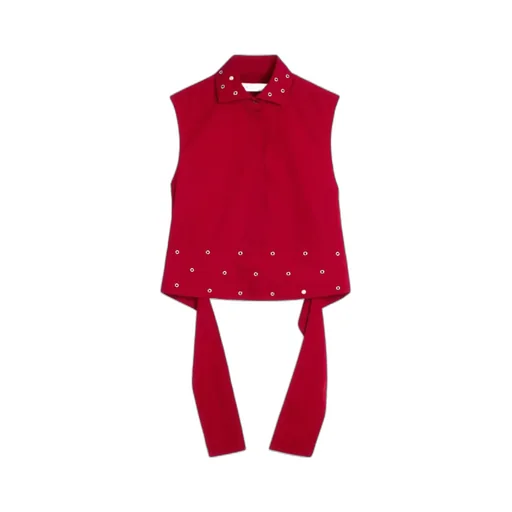 Eyelet Tie Top Blouse