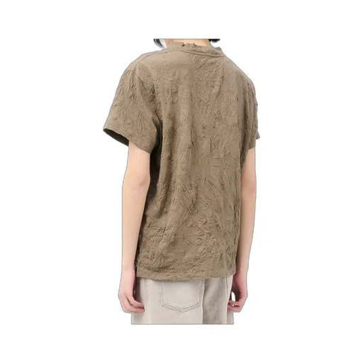 Crinkle Crew-Neck T-Shirt