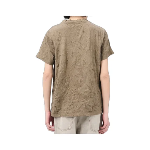 Crinkle Crew-Neck T-Shirt