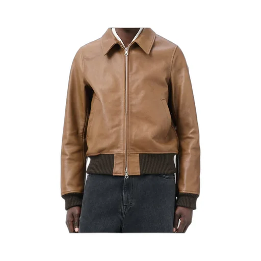 Long-Sleeved Leather Jacket