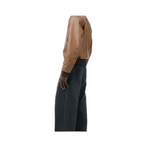 Long-Sleeved Leather Jacket