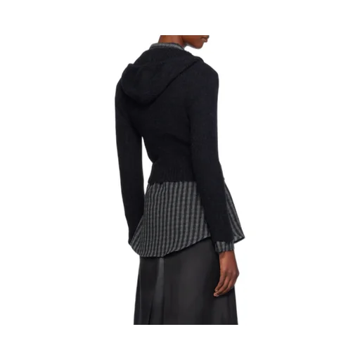 Compact Hood Knitted Zip-Up Cardigan