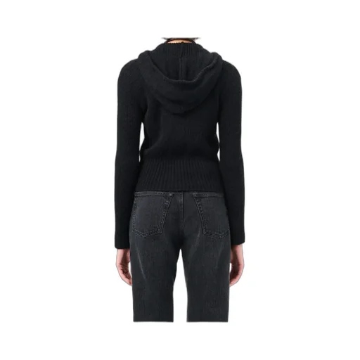 Compact Hood Knitted Zip-Up Cardigan