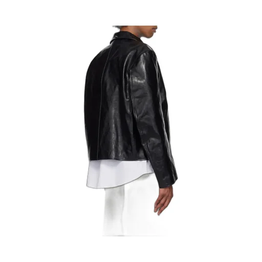 Top Dyed Leather Mini Jacket