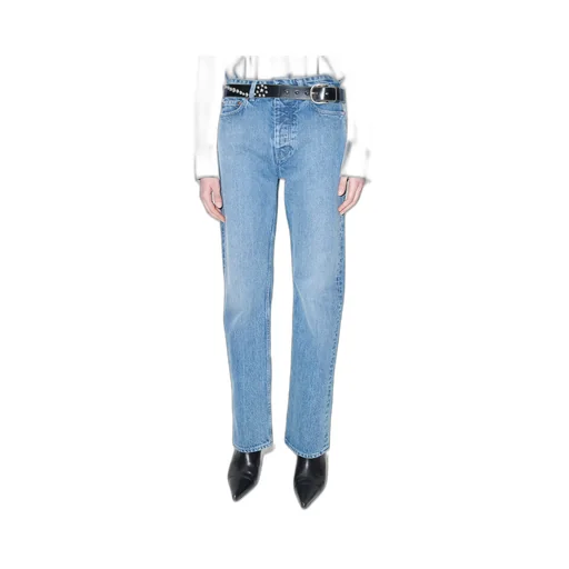 Linear Cut Straight-Leg Jeans