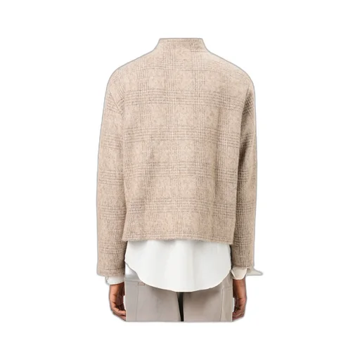 Shrunken Checked Fullzip Cardigan