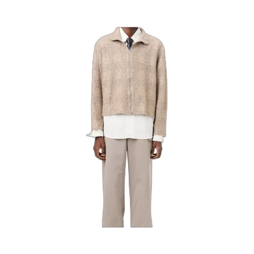Shrunken Checked Fullzip Cardigan