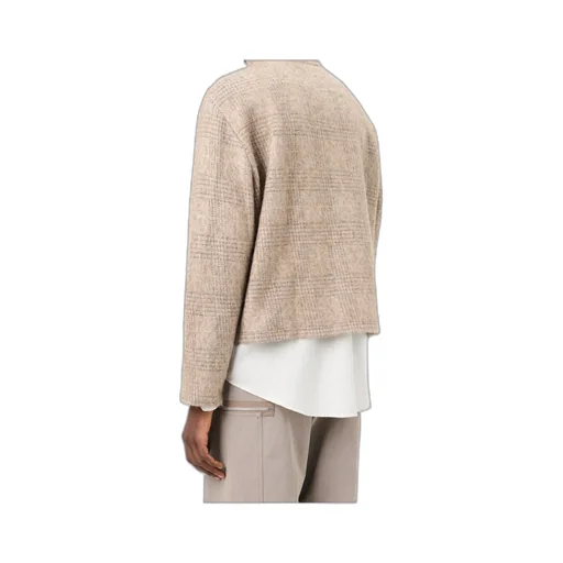 Shrunken Checked Fullzip Cardigan